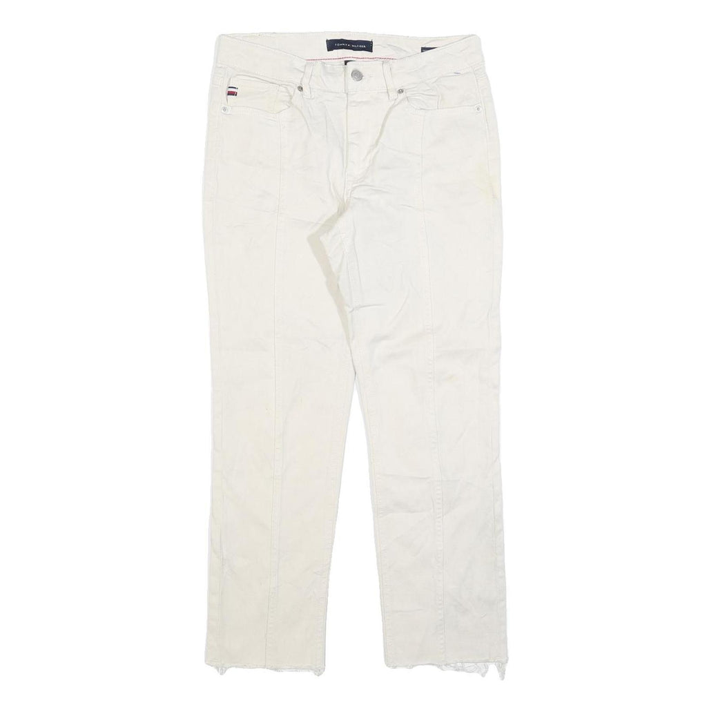 TOMMY HILFIGER Womens White Regular Fit Straight Denim Jeans W29 L26 Lightweight