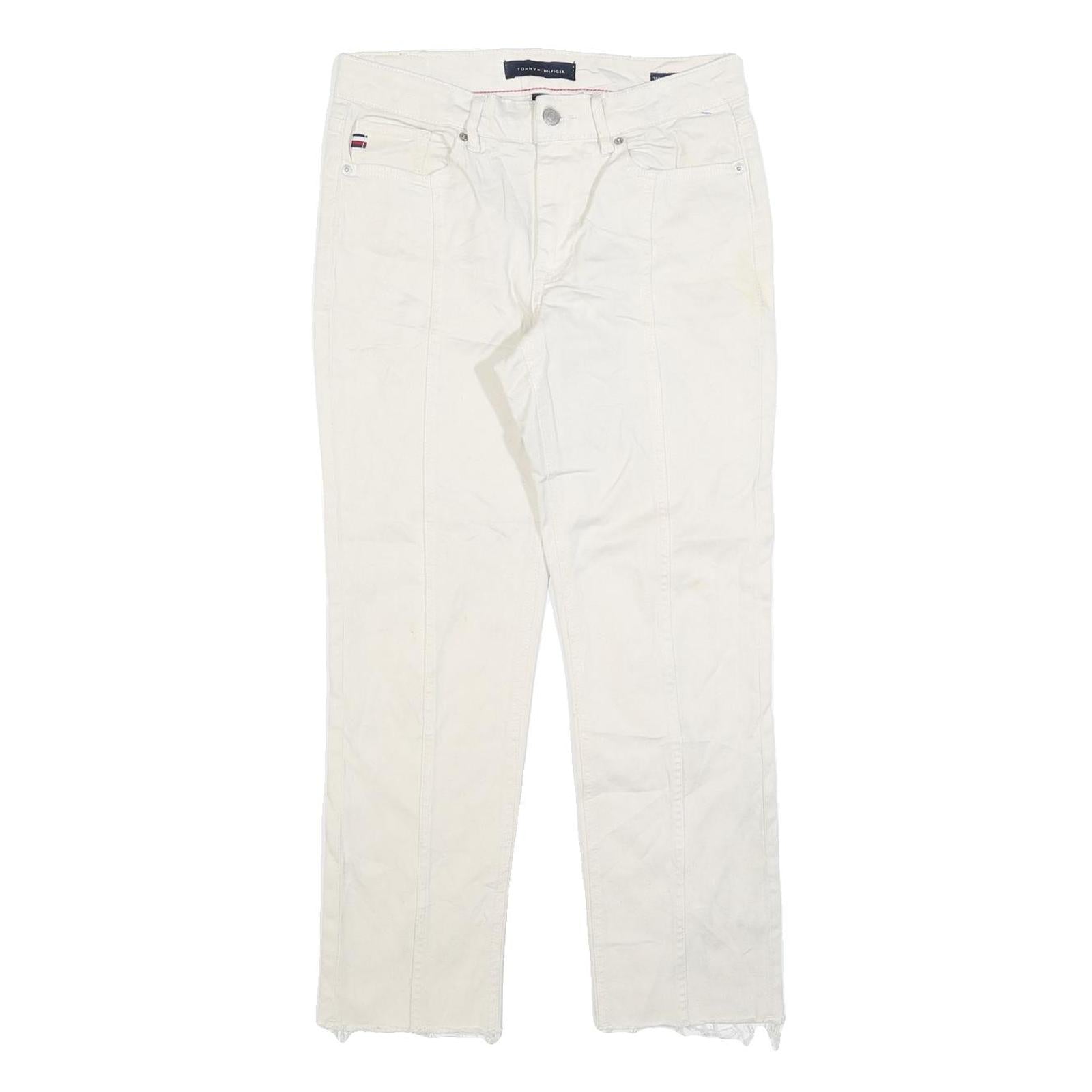 TOMMY HILFIGER Womens White Regular Fit Straight Denim Jeans W29 L26 Lightweight