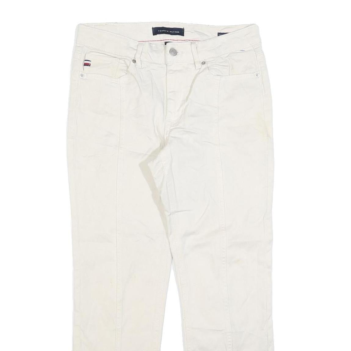 TOMMY HILFIGER Womens White Regular Fit Straight Denim Jeans W29 L26 Lightweight