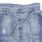 VINTAGE HAVANA Womens Blue Denim Mini Skirt Cotton Blend Distressed S