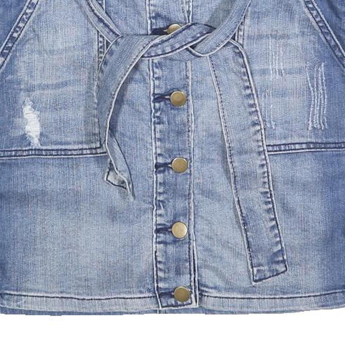 VINTAGE HAVANA Womens Blue Denim Mini Skirt Cotton Blend Distressed S