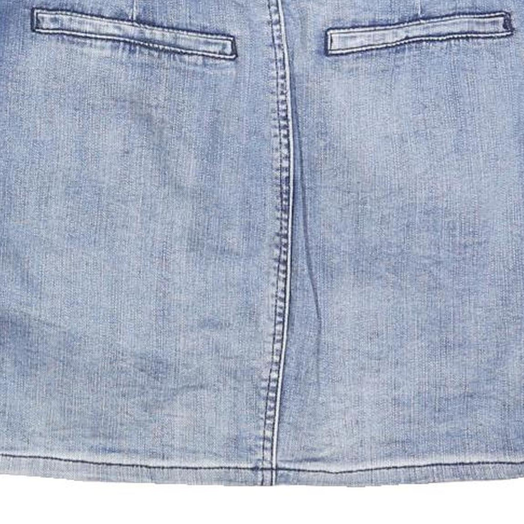 VINTAGE HAVANA Womens Blue Denim Mini Skirt Cotton Blend Distressed S