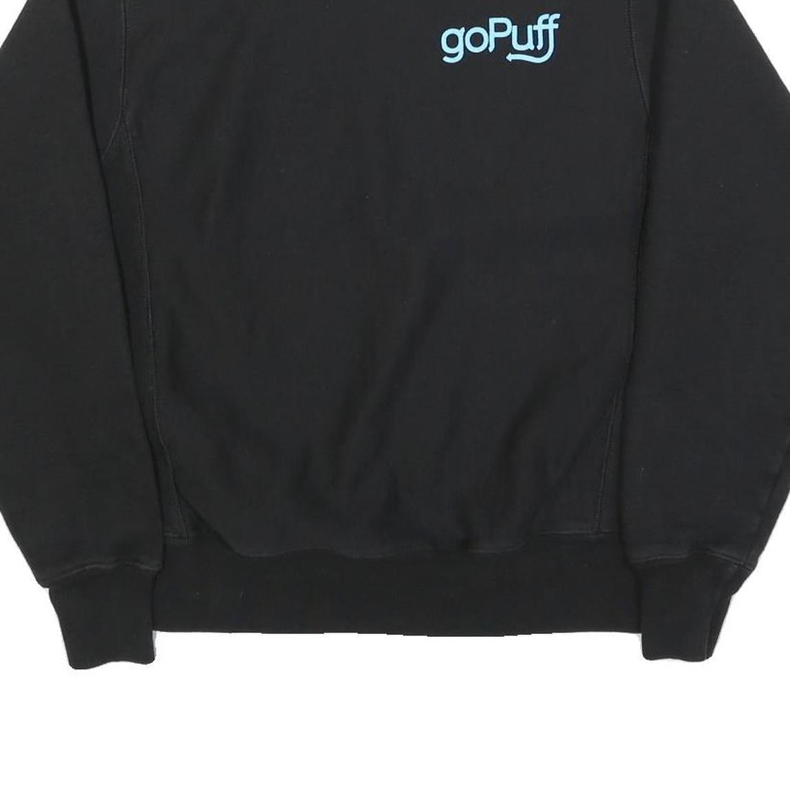 CHAMPION REVERSE WEAVE Mens Black GoPuff Logo Crew Neck S Sweatshirt Cotton
