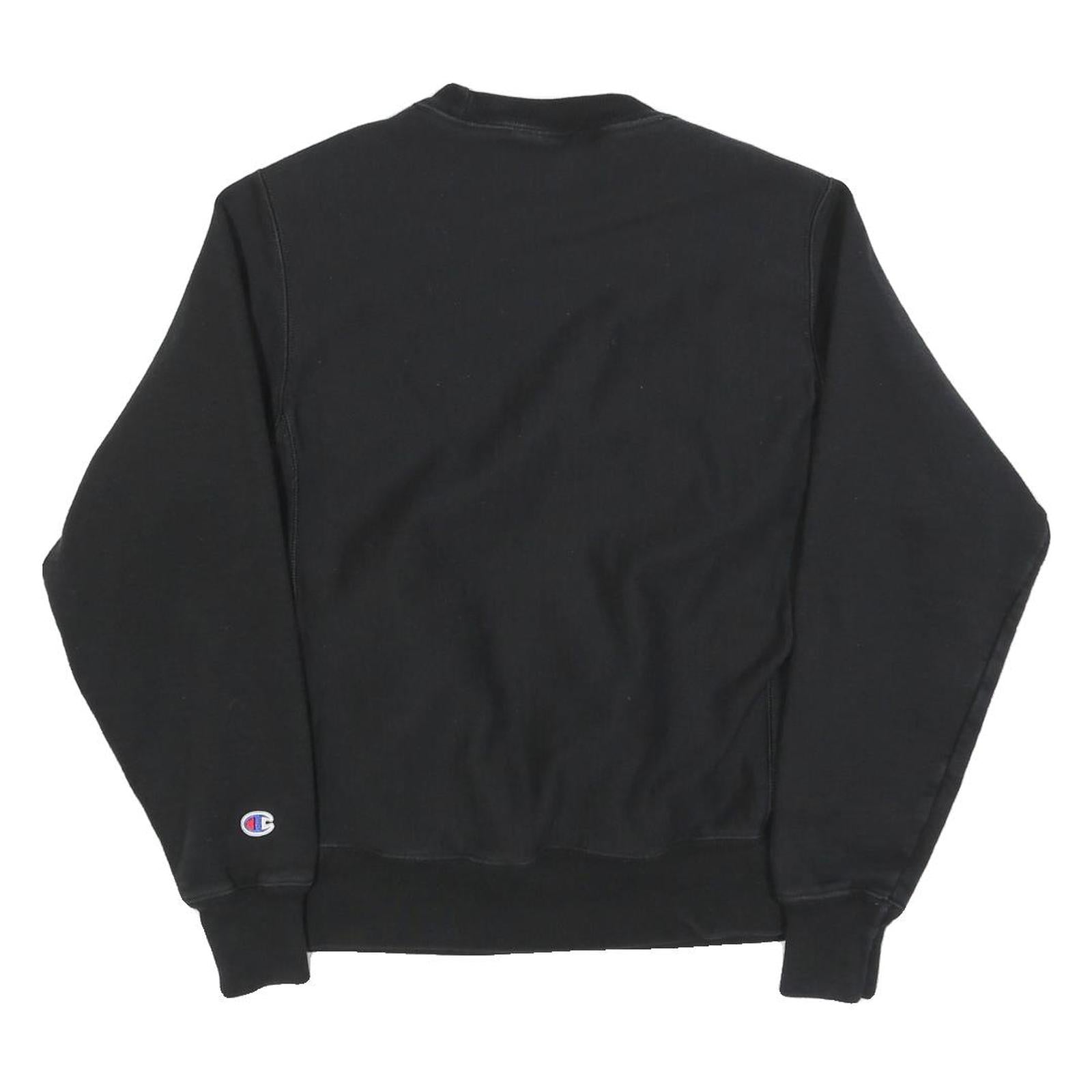CHAMPION REVERSE WEAVE Mens Black GoPuff Logo Crew Neck S Sweatshirt Cotton