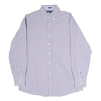 TOMMY HILFIGER Mens Blue & White Check Shirt M Regular Fit Button-Down Collar