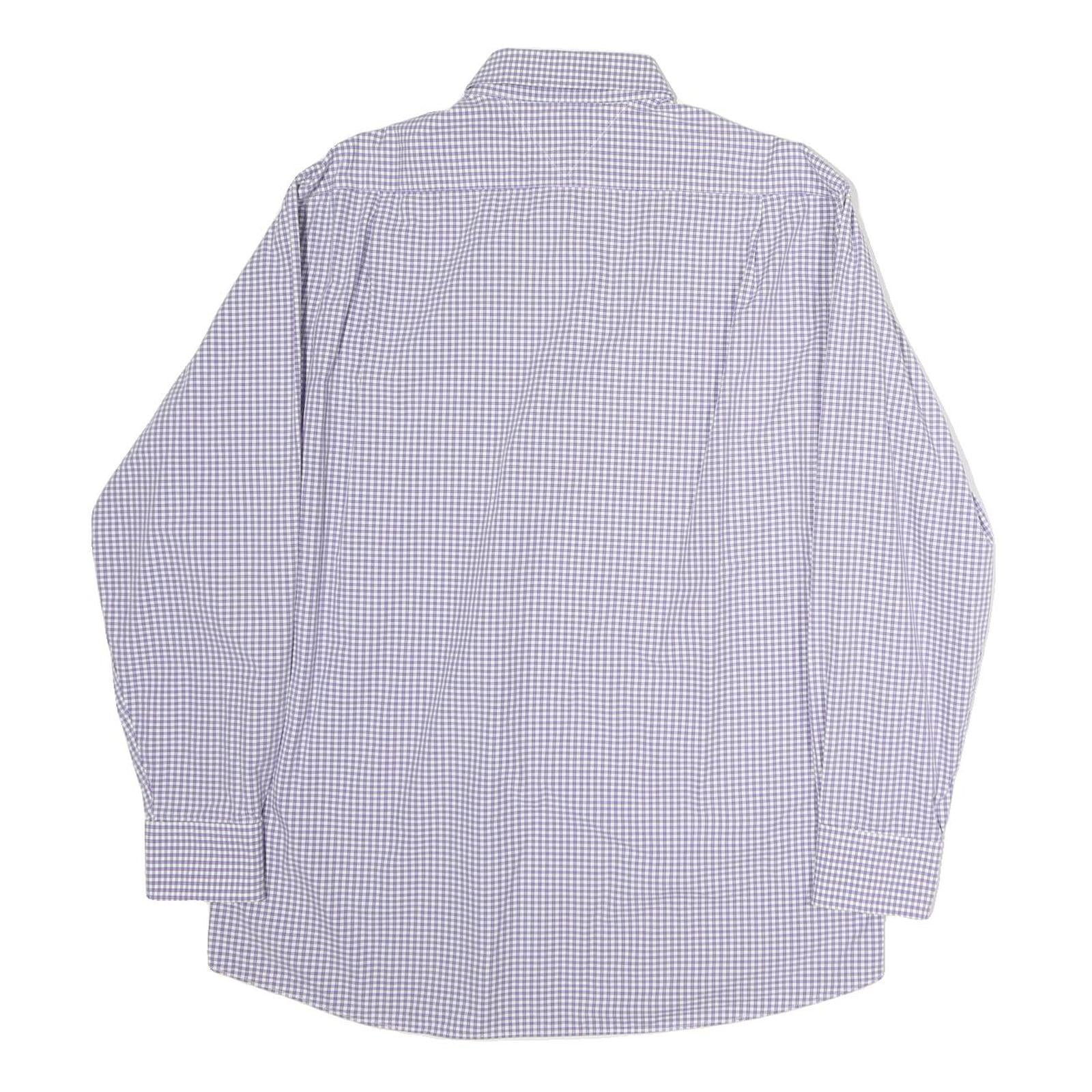 TOMMY HILFIGER Mens Blue & White Check Shirt M Regular Fit Button-Down Collar