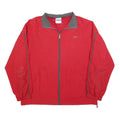 REEBOK Mens Red & Grey Track Jacket S Nylon Plain Zip Athletic Casual Sportswear