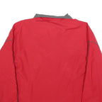 REEBOK Mens Red & Grey Track Jacket S Nylon Plain Zip Athletic Casual Sportswear