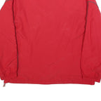 REEBOK Mens Red & Grey Track Jacket S Nylon Plain Zip Athletic Casual Sportswear