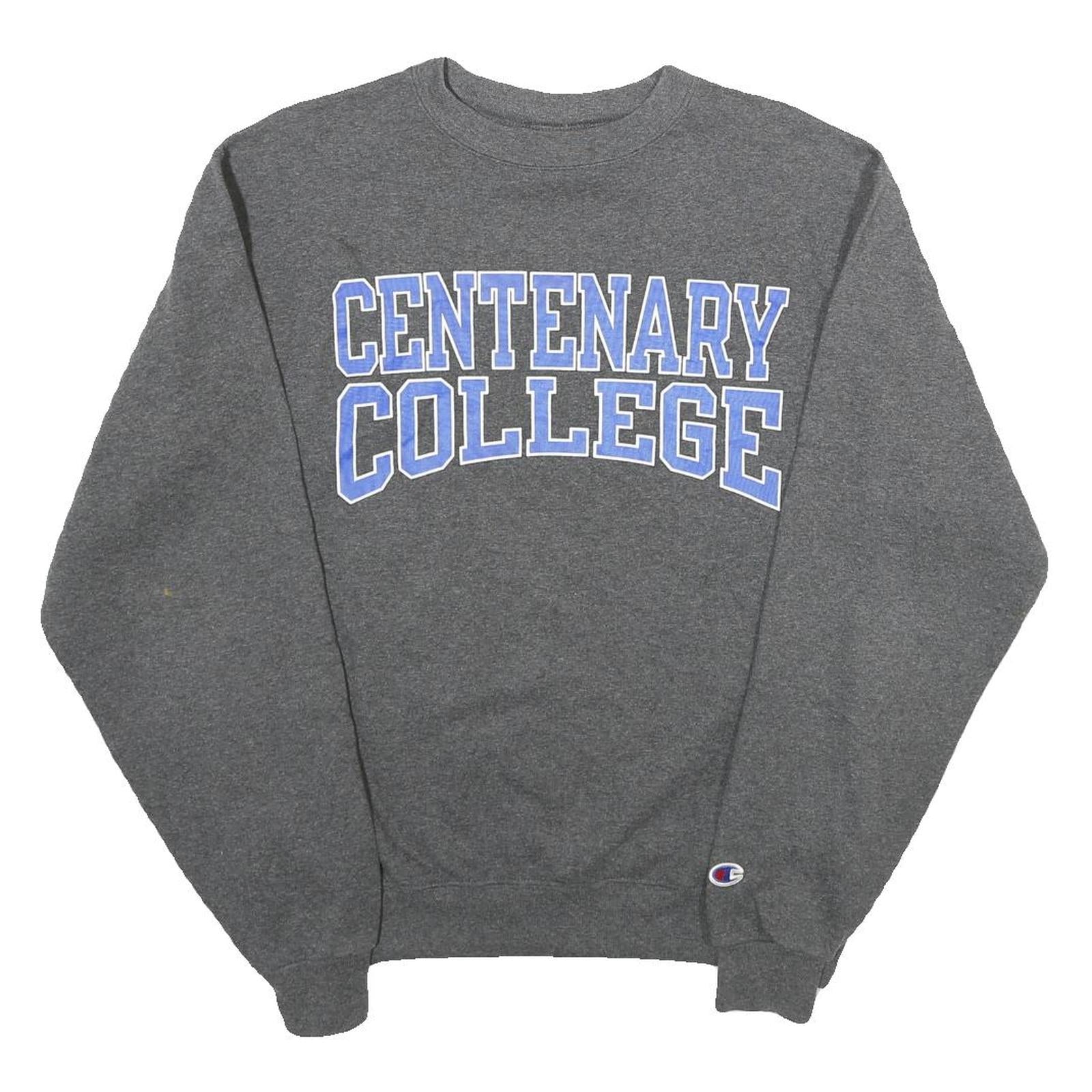 CHAMPION Mens Grey Centenary College Crew Neck S Cotton Blend Sweatshirt