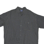 HONORS Mens Black & Beige Patterned Cotton Blend Shirt L Casual Button-Up