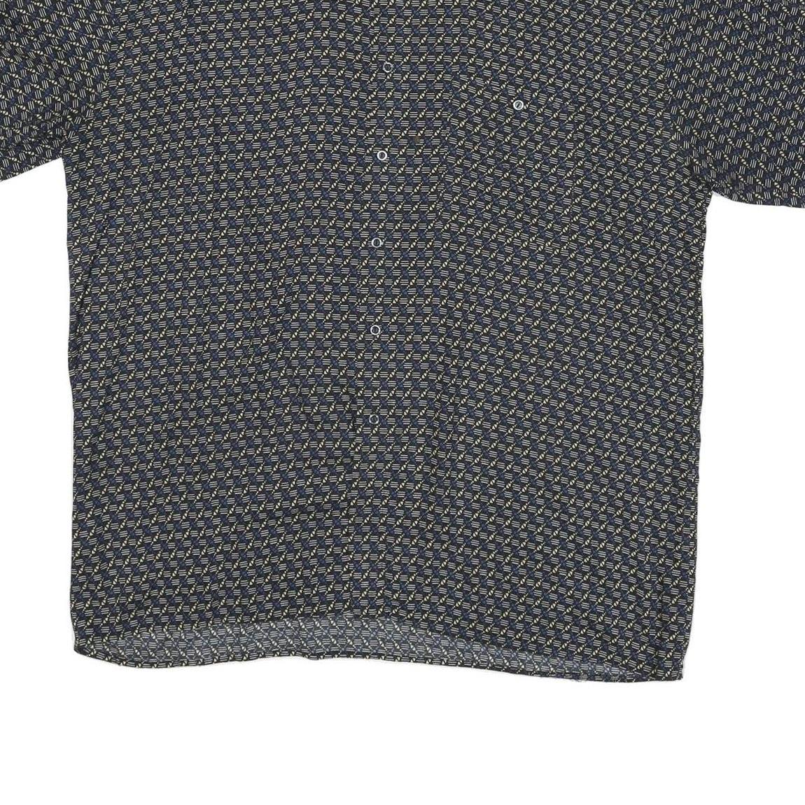 HONORS Mens Black & Beige Patterned Cotton Blend Shirt L Casual Button-Up