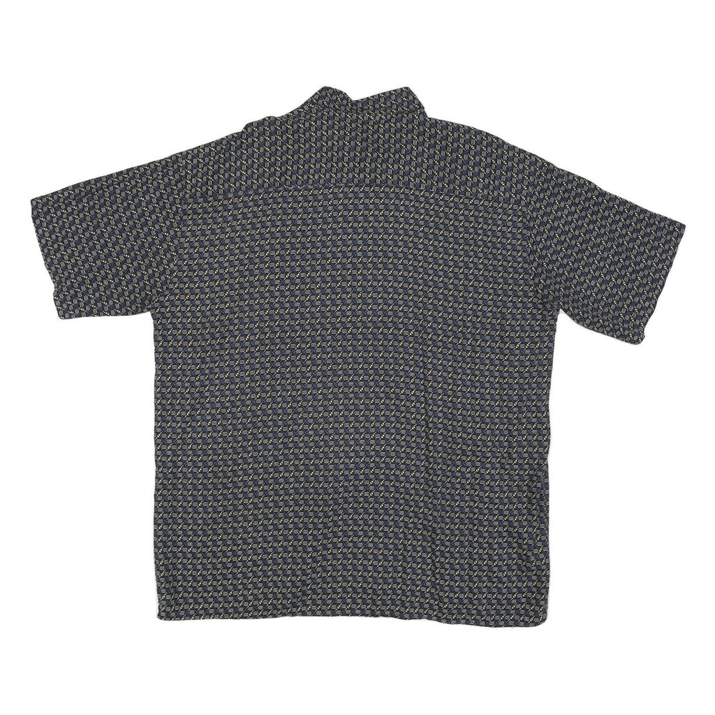 HONORS Mens Black & Beige Patterned Cotton Blend Shirt L Casual Button-Up