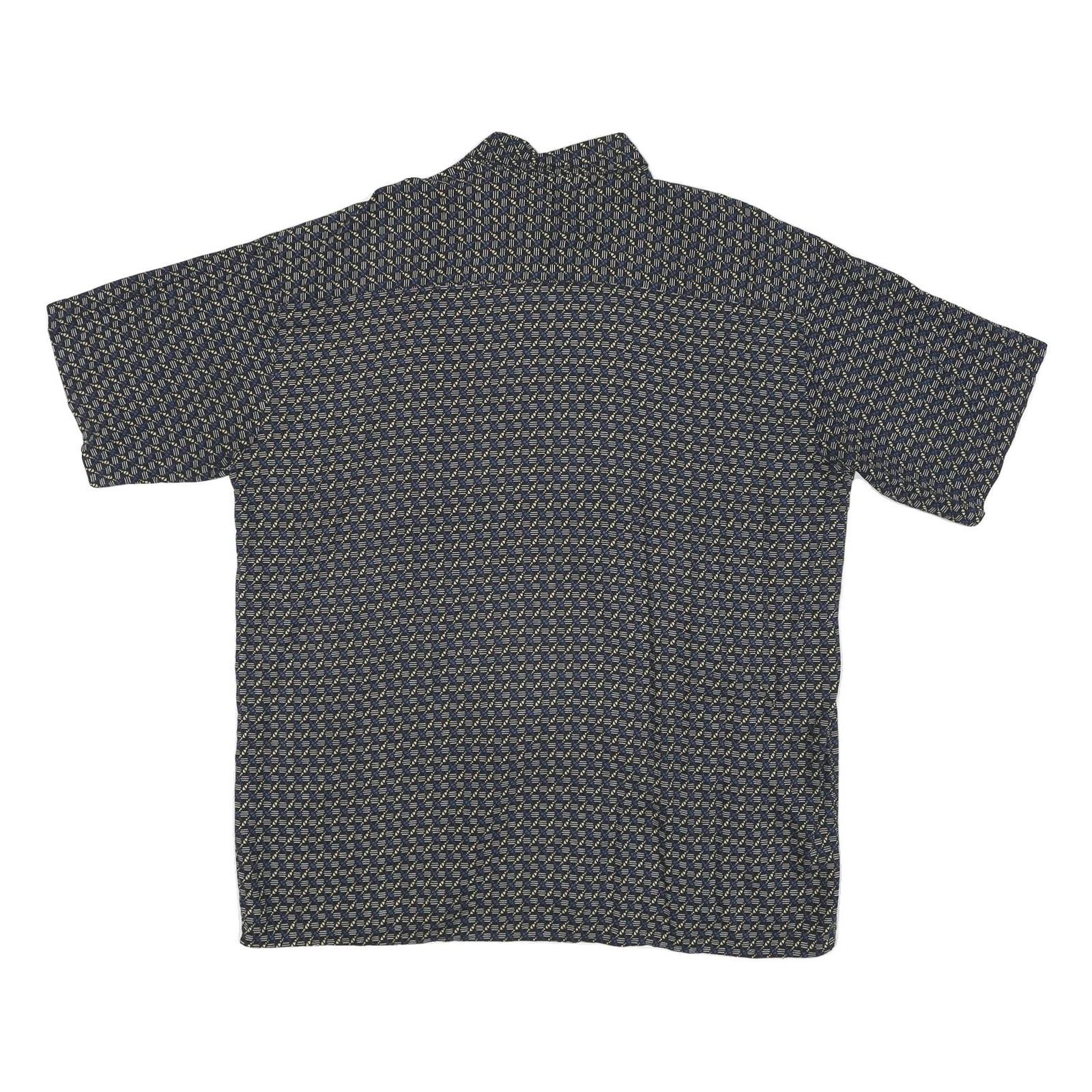 HONORS Mens Black & Beige Patterned Cotton Blend Shirt L Casual Button-Up