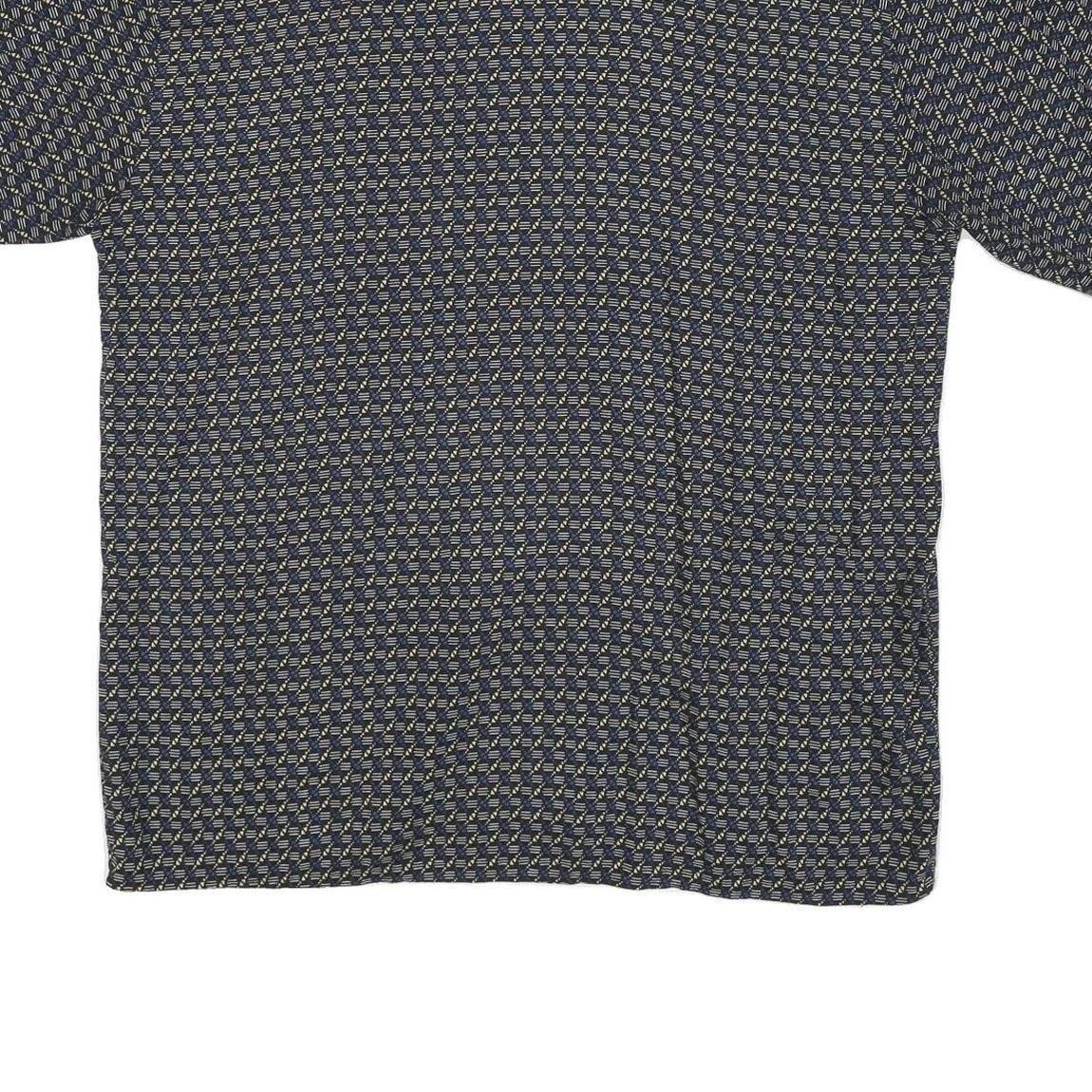 HONORS Mens Black & Beige Patterned Cotton Blend Shirt L Casual Button-Up