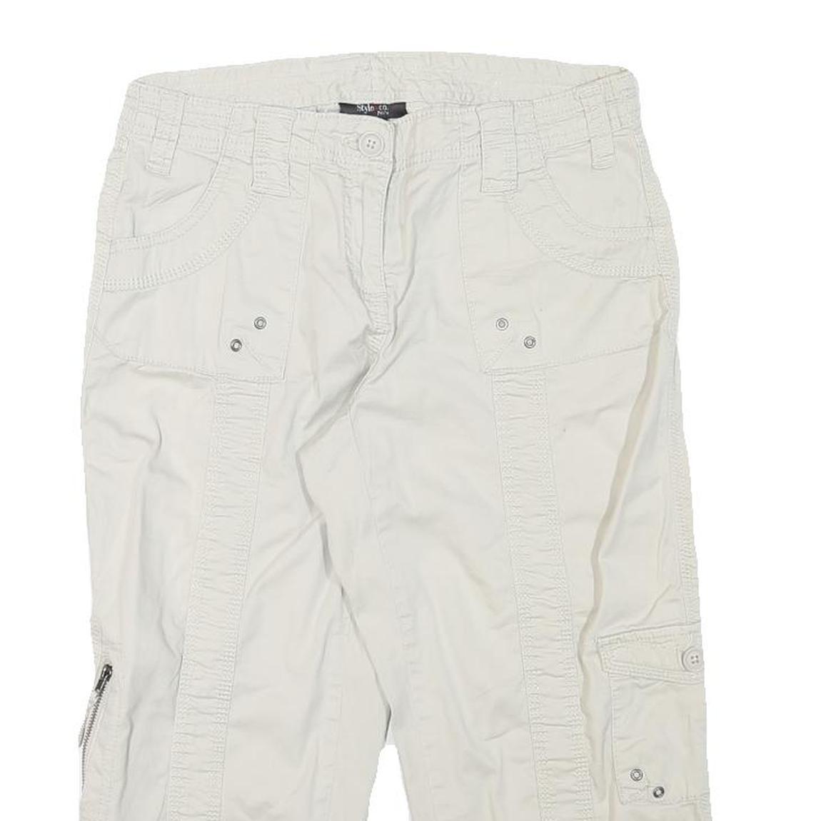 STYLE AND CO Womens White Casual Cargo Plain M W28 Cotton Blend Shorts