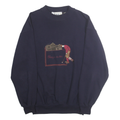 PRINGLE Mens Navy Putting On The 18th Crew Neck M Cotton Blend Golf Sweatshirt