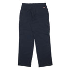 DICKIES Mens Cotton Blend Navy Relaxed Cargo Trousers W32 L32 Workwear Zip