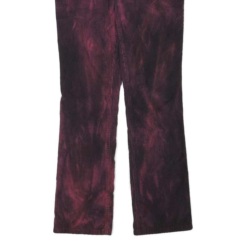 RALPH LAUREN Womens Cotton Blend Burgundy Regular Straight Trousers W30 L31