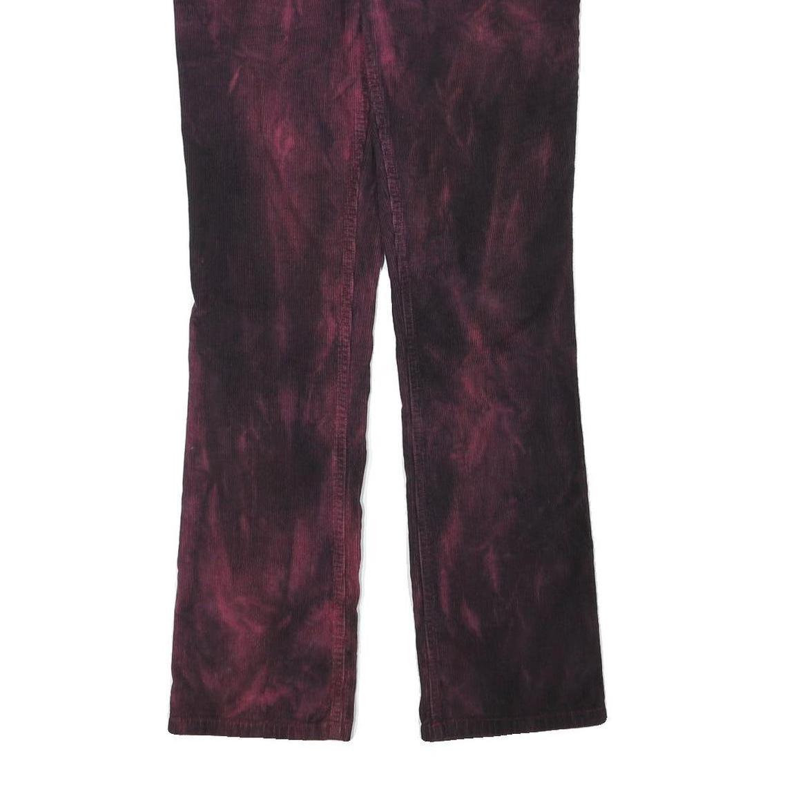 RALPH LAUREN Womens Cotton Blend Burgundy Regular Straight Trousers W30 L31