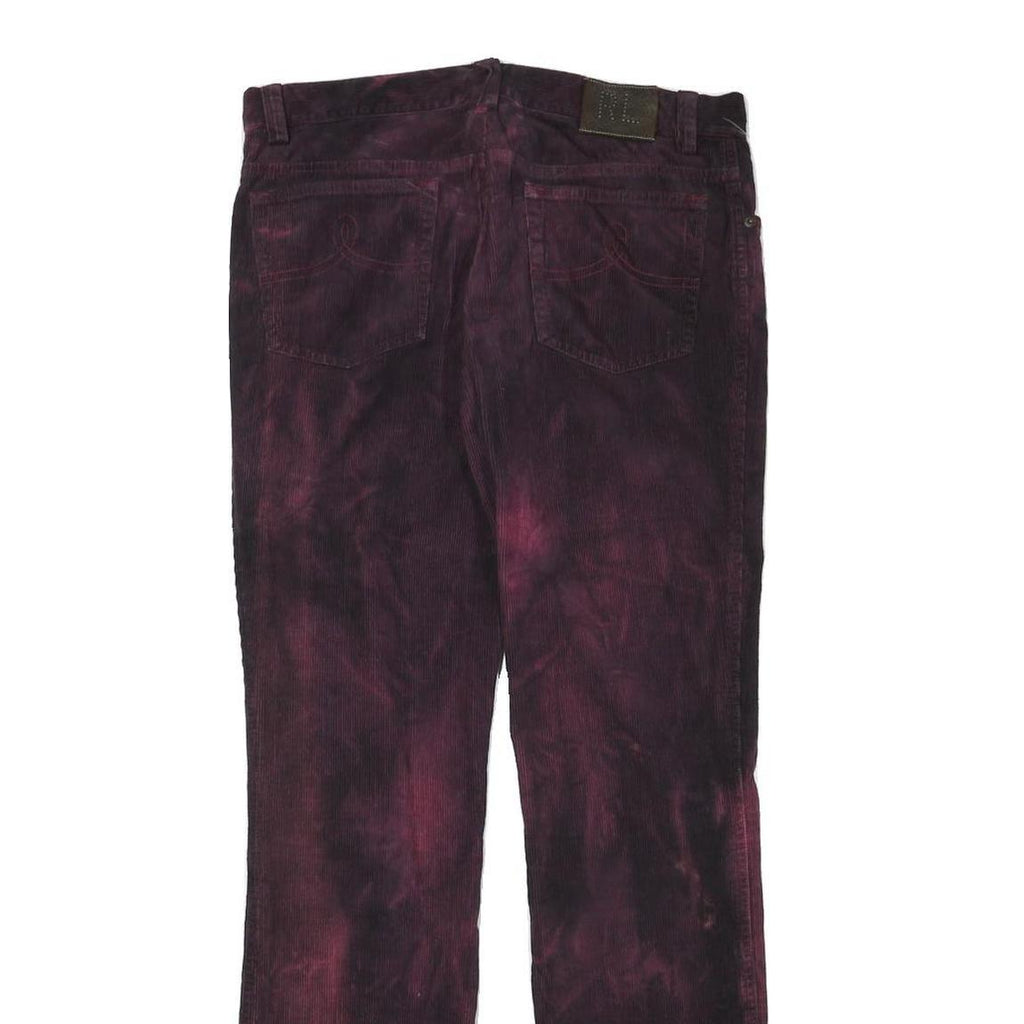 RALPH LAUREN Womens Cotton Blend Burgundy Regular Straight Trousers W30 L31