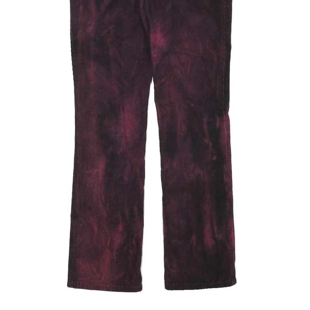 RALPH LAUREN Womens Cotton Blend Burgundy Regular Straight Trousers W30 L31