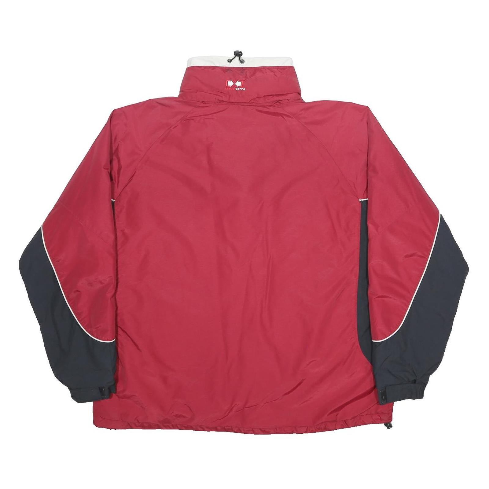 COLUMBIA Mens Red & Navy Cross Terra Outdoor Jacket XL Nylon Windbreaker