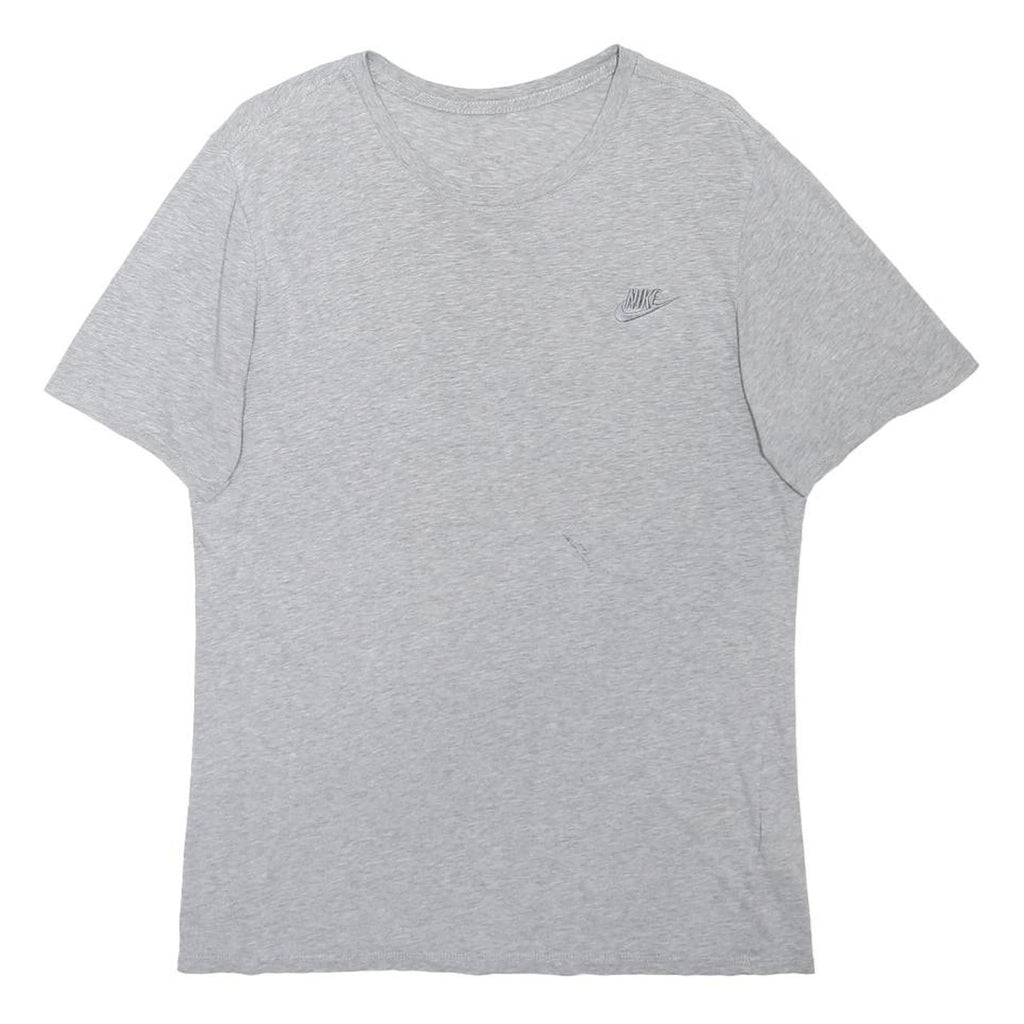 NIKE Mens Grey Cotton Blend T-Shirt M Short Sleeve Crew Neck Casual Sportswear