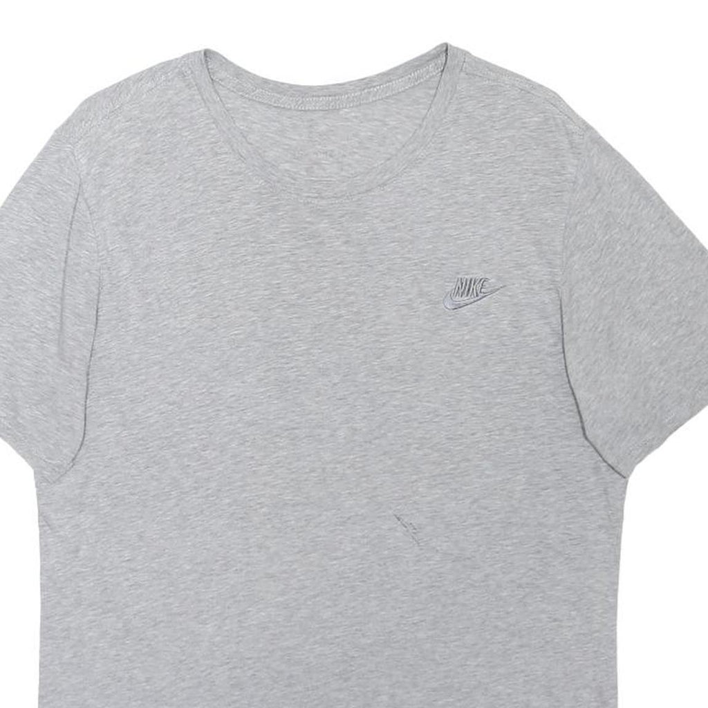 NIKE Mens Grey Cotton Blend T-Shirt M Short Sleeve Crew Neck Casual Sportswear