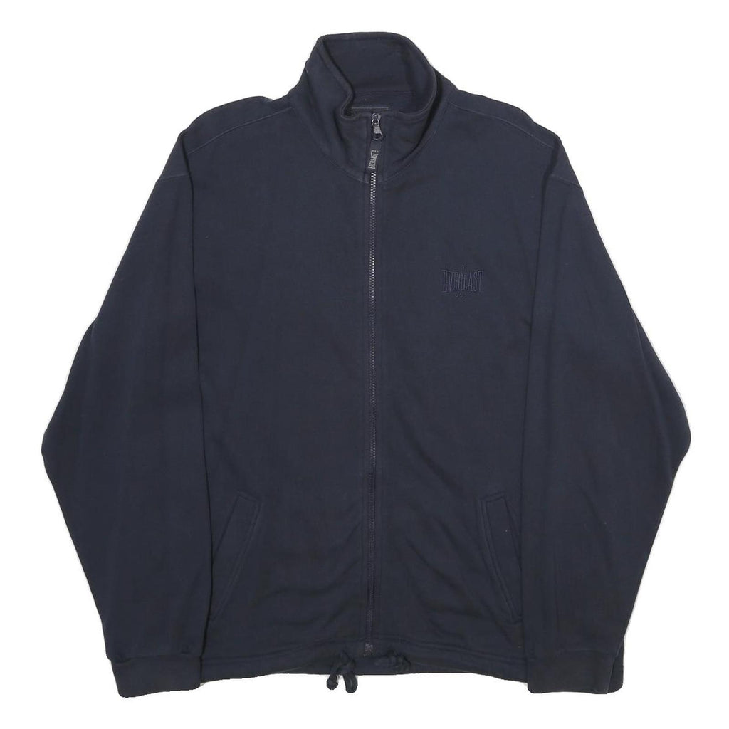 EVERLAST Mens Navy Blue Classic Zip Cotton Jacket S Plain Casual Lightweight