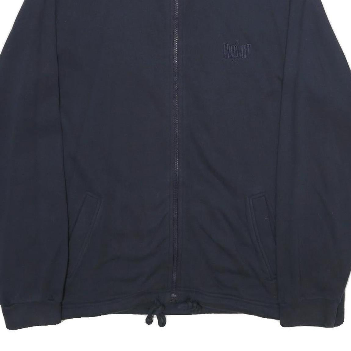 EVERLAST Mens Navy Blue Classic Zip Cotton Jacket S Plain Casual Lightweight