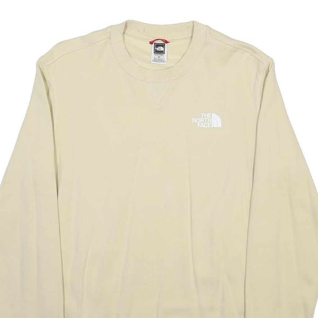 THE NORTH FACE Mens Cream Sweatshirt Crew Neck S Cotton Blend Lightweight
