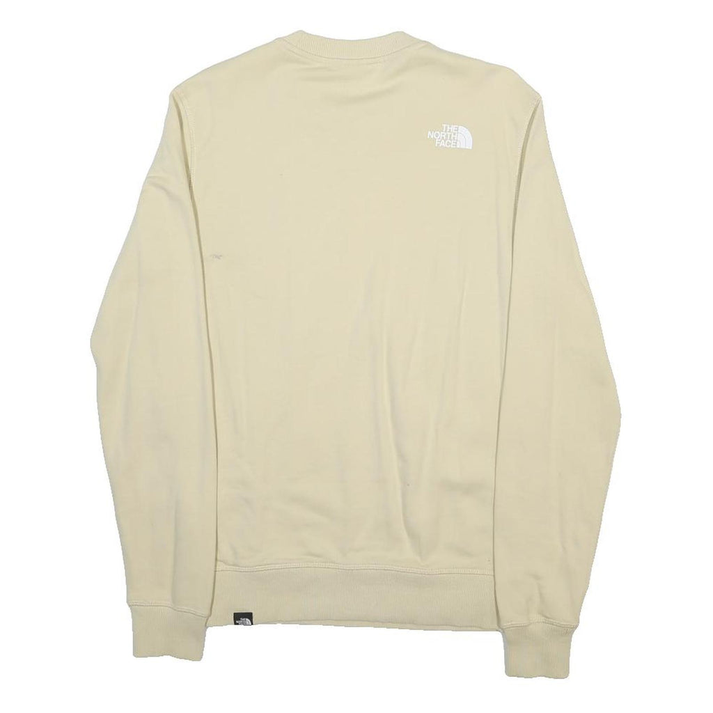 THE NORTH FACE Mens Cream Sweatshirt Crew Neck S Cotton Blend Lightweight
