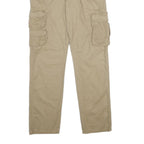WRANGLER Mens Cotton Blend Beige Regular Cargo Trousers W34 L32 Utility Pocket