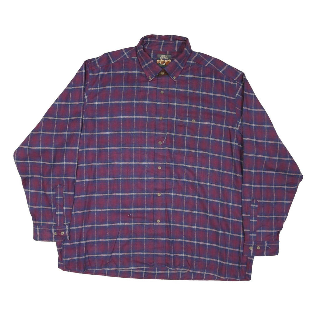 HIGH SIERRA Mens Red & Blue Check Shirt 2XL Cotton Blend Casual Button-Down