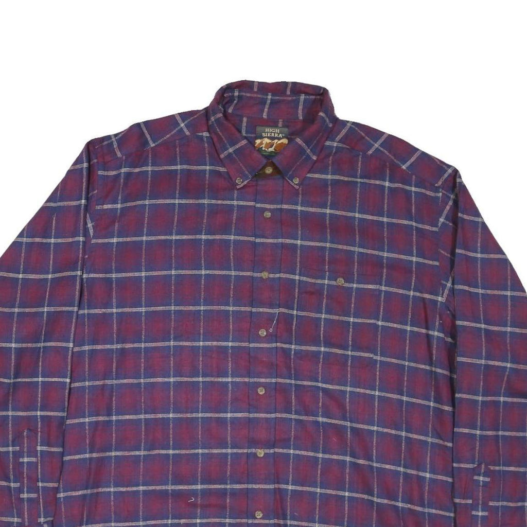 HIGH SIERRA Mens Red & Blue Check Shirt 2XL Cotton Blend Casual Button-Down