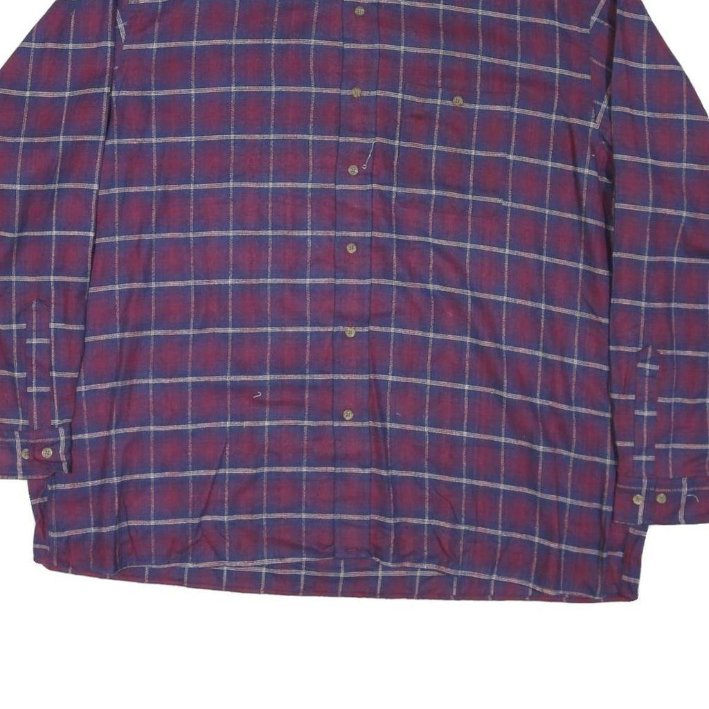 HIGH SIERRA Mens Red & Blue Check Shirt 2XL Cotton Blend Casual Button-Down