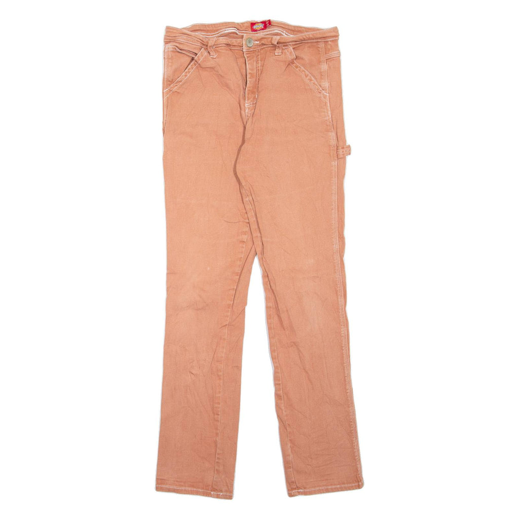 DICKIES Carpenter Workwear Womens Jeans Pink Slim Straight W30 L31