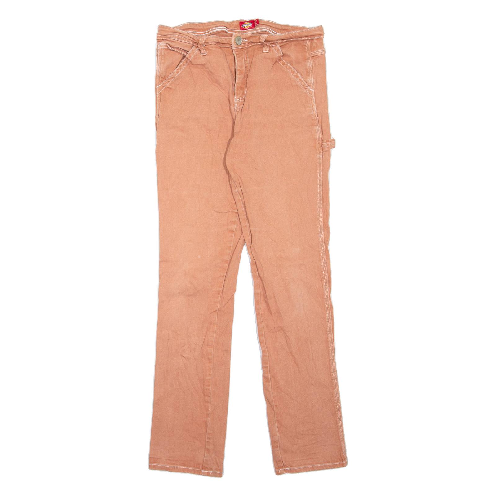 DICKIES Carpenter Workwear Womens Jeans Pink Slim Straight W30 L31