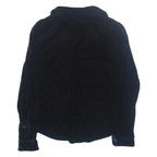 STRETCH Womens Shirt Black Collared Long Sleeve S