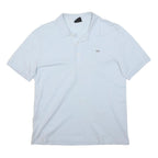 LACOSTE Mens White Short Sleeve Plain Polo Shirt L Cotton Classic Logo