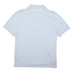 LACOSTE Mens White Short Sleeve Plain Polo Shirt L Cotton Classic Logo