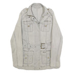 BARBOUR Womens Beige Cotton Blend Casual Jacket UK 8 Zip Up Belted Lightweight
