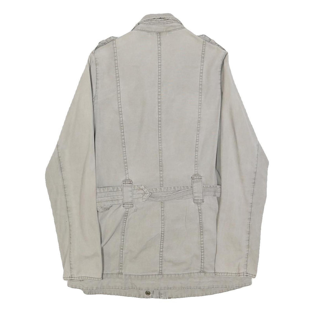 BARBOUR Womens Beige Cotton Blend Casual Jacket UK 8 Zip Up Belted Lightweight