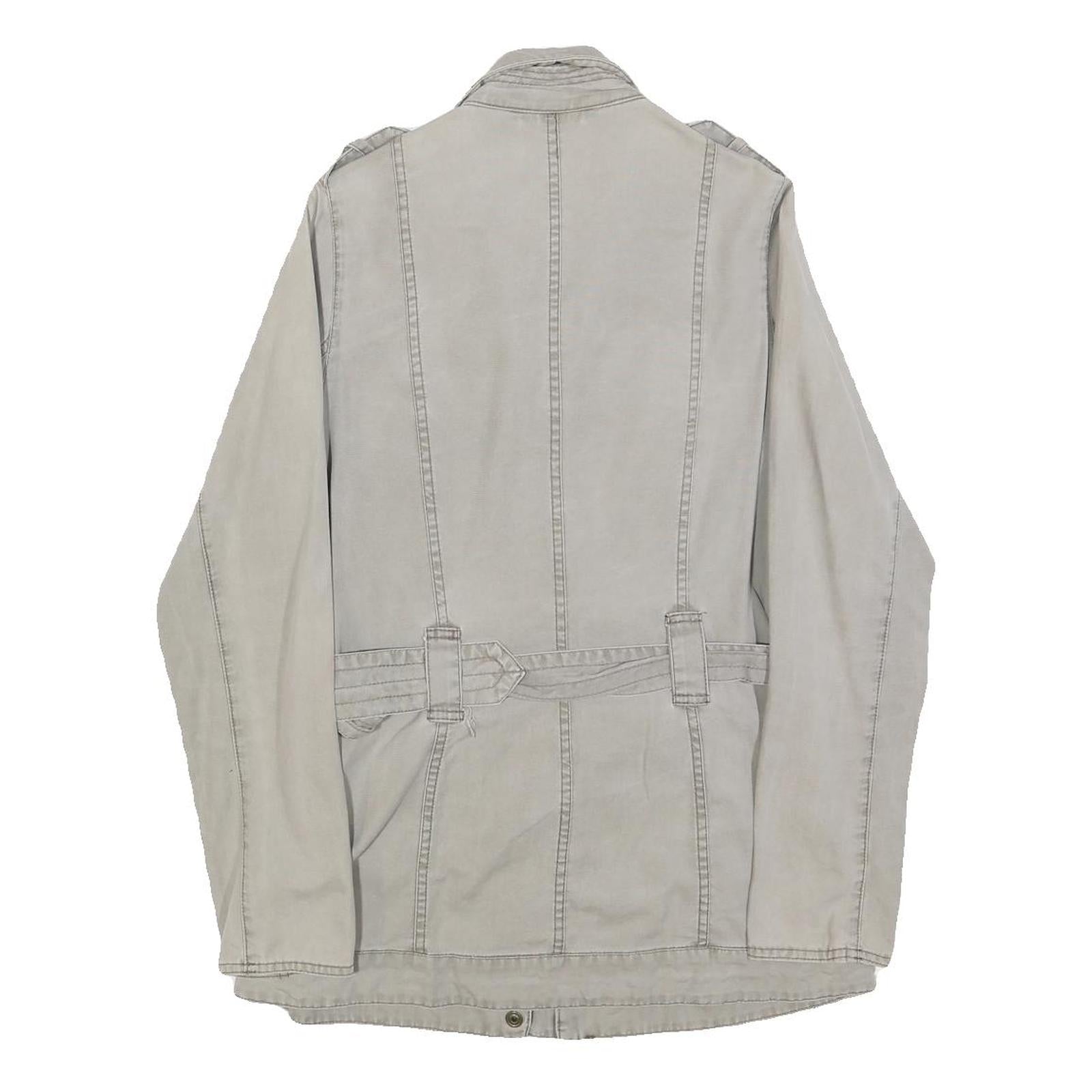 BARBOUR Womens Beige Cotton Blend Casual Jacket UK 8 Zip Up Belted Lightweight