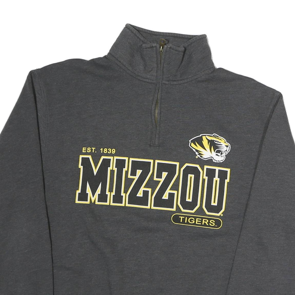 JANSPORT Mens Grey Mizzou Tigers 1/4 Zip Sweatshirt M Cotton College