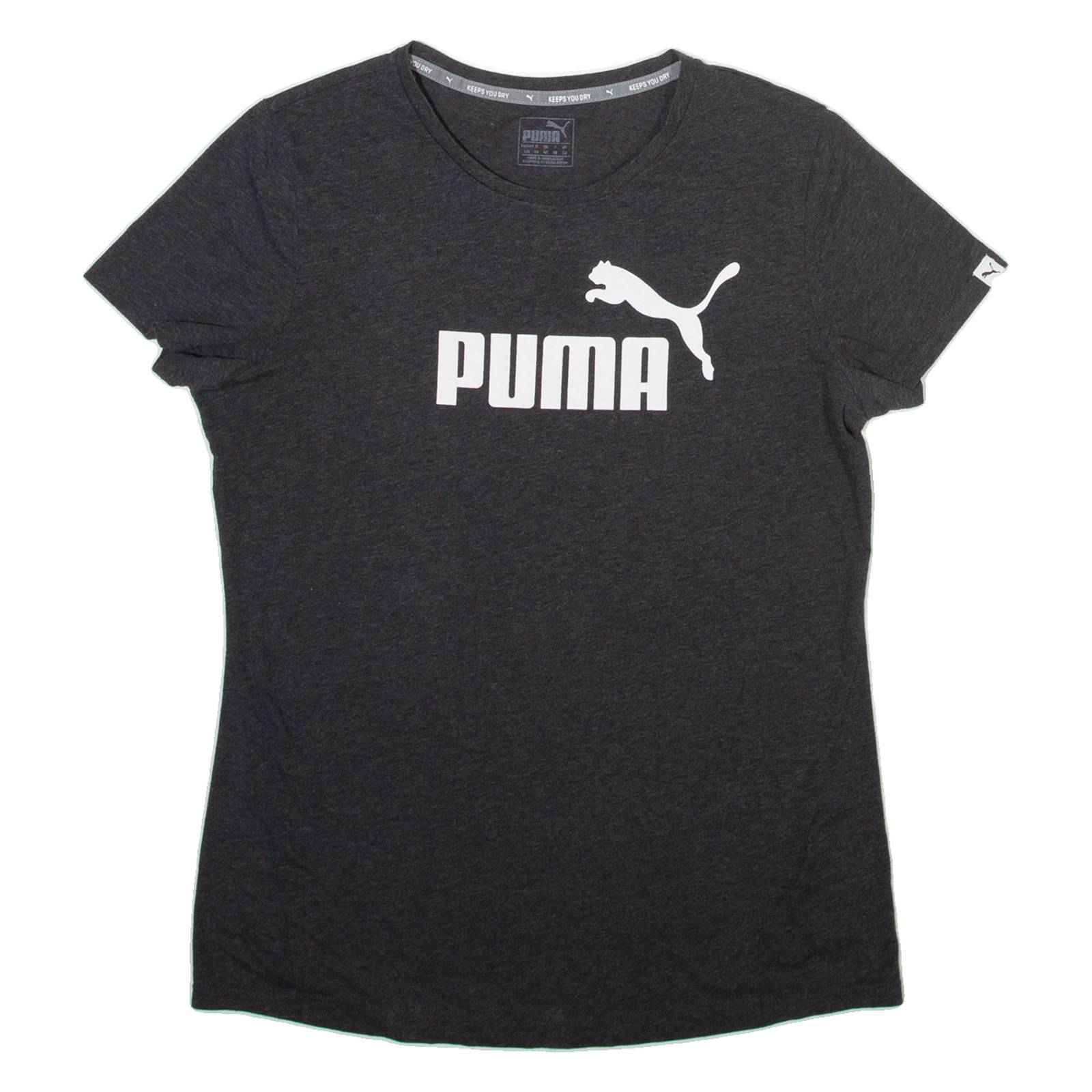 PUMA Womens T-Shirt Grey Crew Neck UK 14