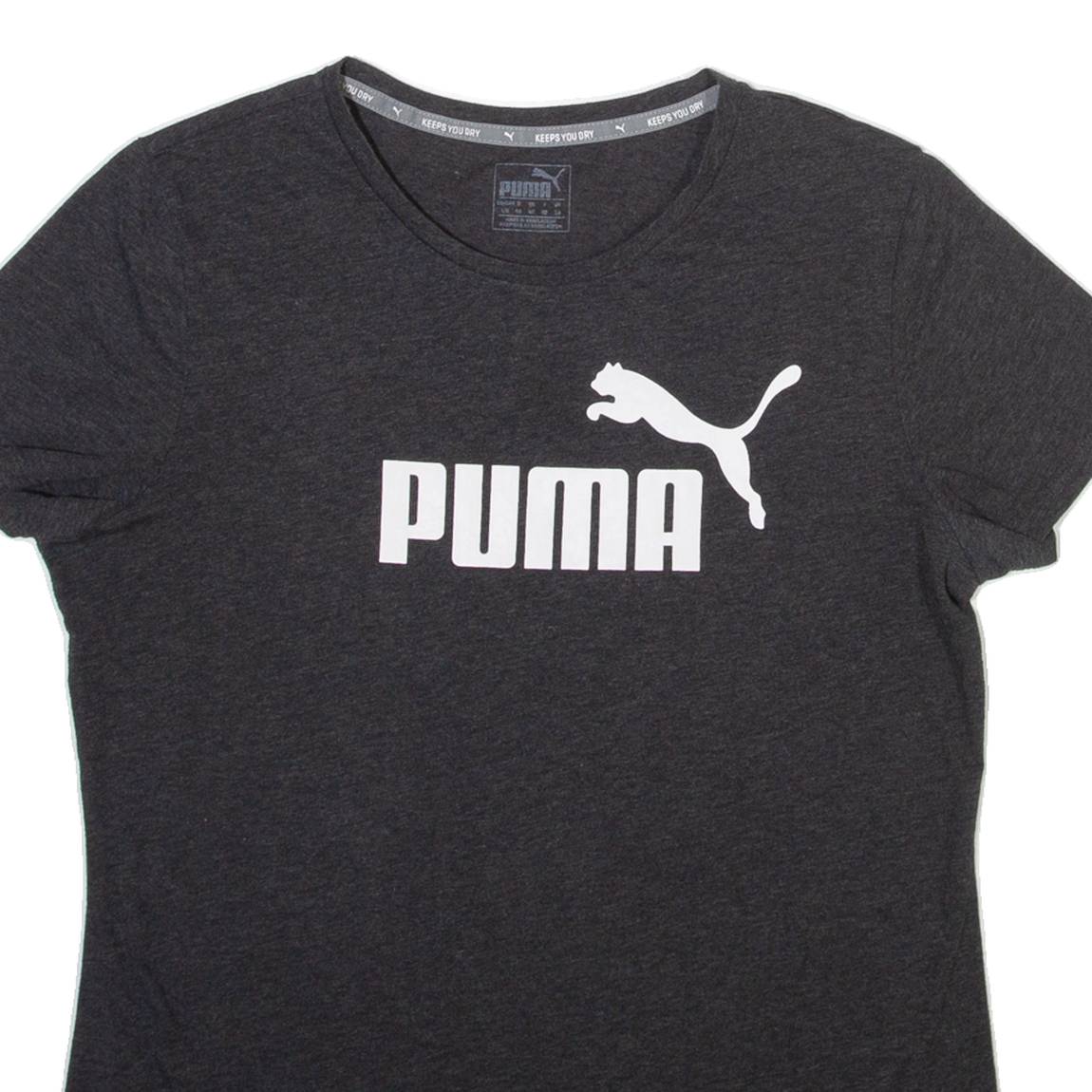 PUMA Womens T-Shirt Grey Crew Neck UK 14