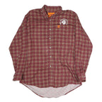 WRANGLER Mens Maroon Check Long Sleeve Shirt L Cotton Button Down Casual