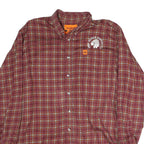 WRANGLER Mens Maroon Check Long Sleeve Shirt L Cotton Button Down Casual